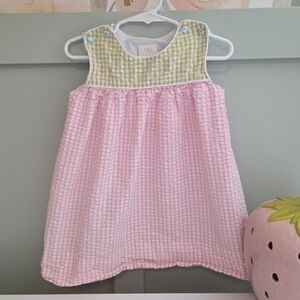 Lullaby Set 3t Pink and Green Smocked Gingham Kids Dress Spring Easter Summer